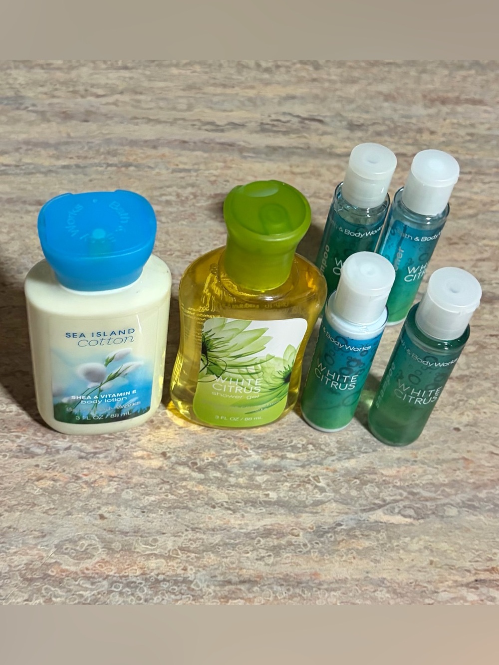 Bath & Body Works Discontinued Sea Island Cotton & White Citrus Travel Size Set